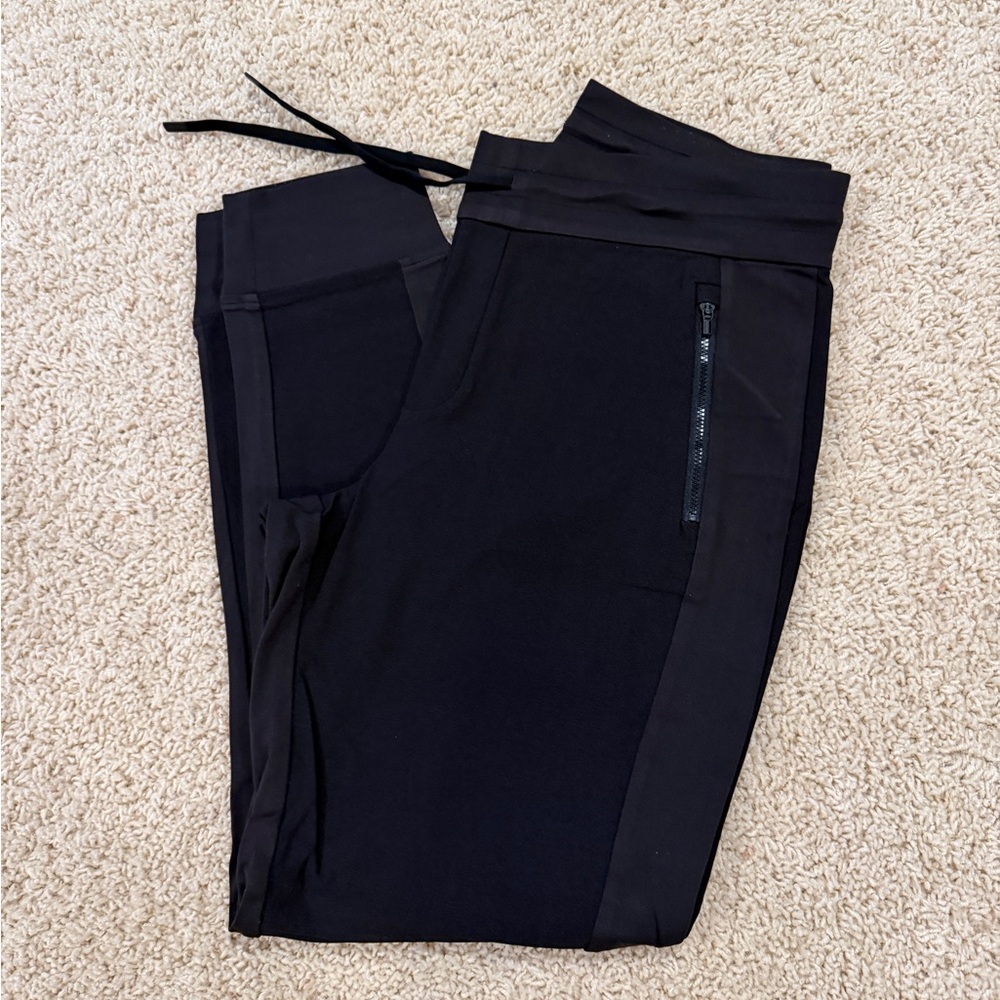 Athleta Black Track Joggers with Zip Pocket